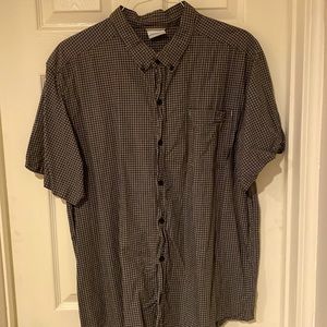 Mens grey plaid button down Columbia shirt, size 2X